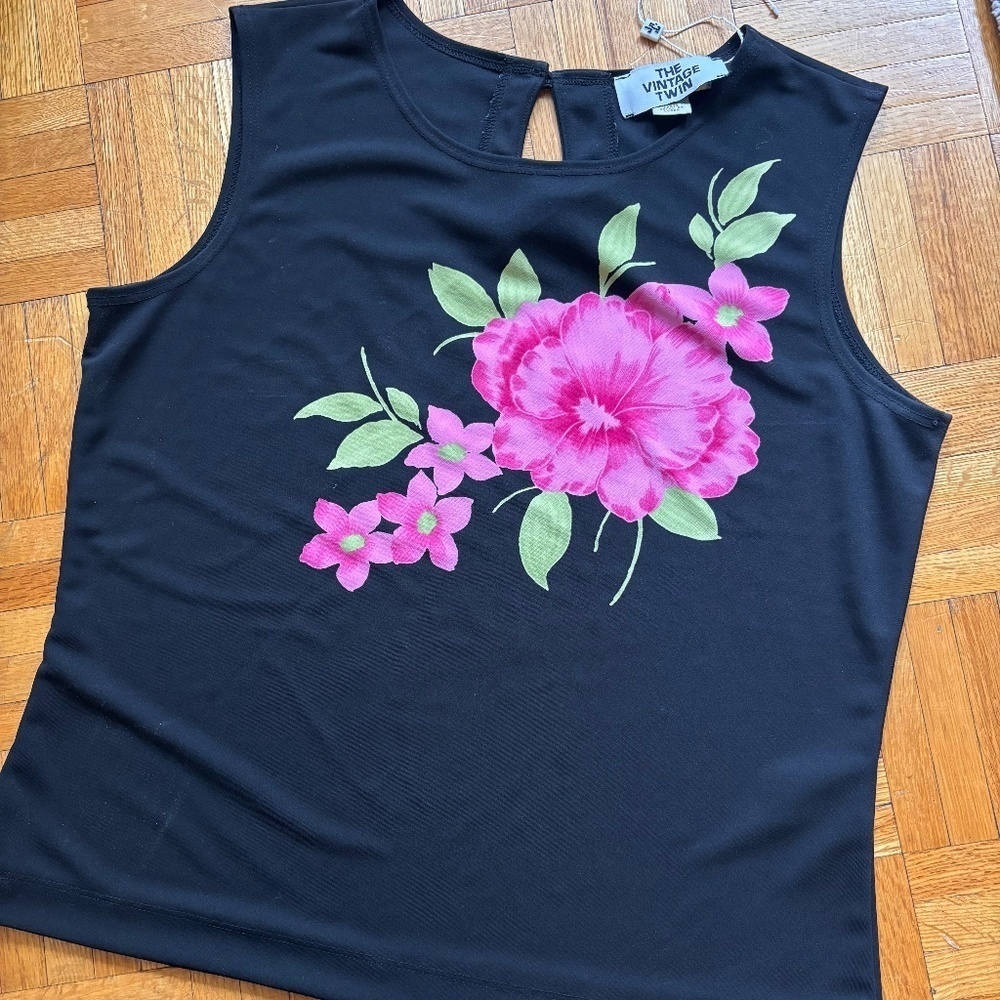 vintage y2k flower stretch tank top so cute